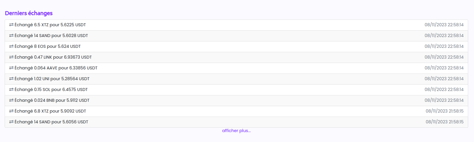 Select Self generated on Binance